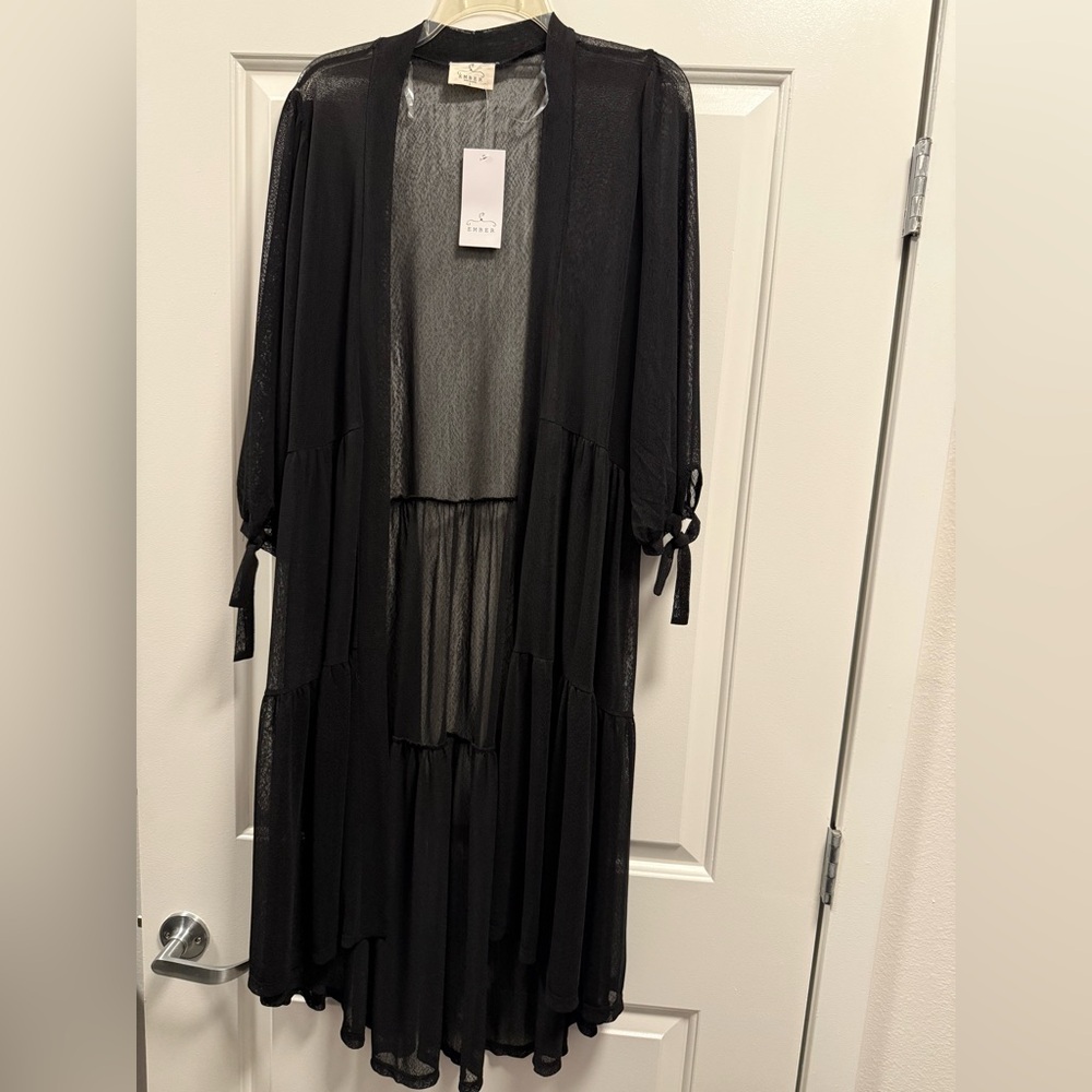 Black tiered duster